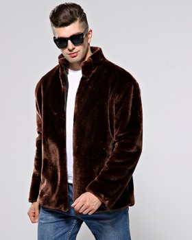 Faux fur mink coat autumn and winter leather coat for men