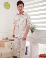 Casual pajamas summer long pants 2pcs set for men