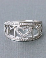Heart white rhinestone gift European style ring