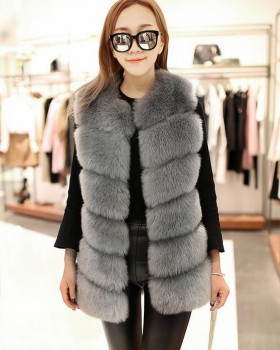 Fox fur faux fur fashion splice waistcoat for women