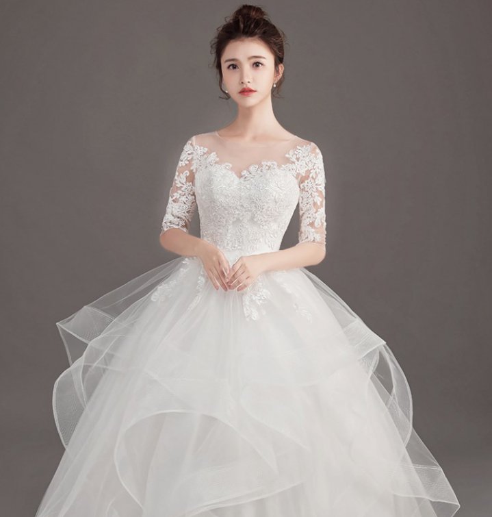 Floor length formal dress wedding dress for women