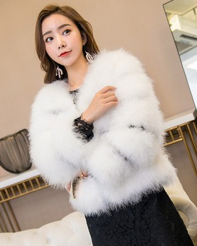 Splice short coat slim fur coat for women