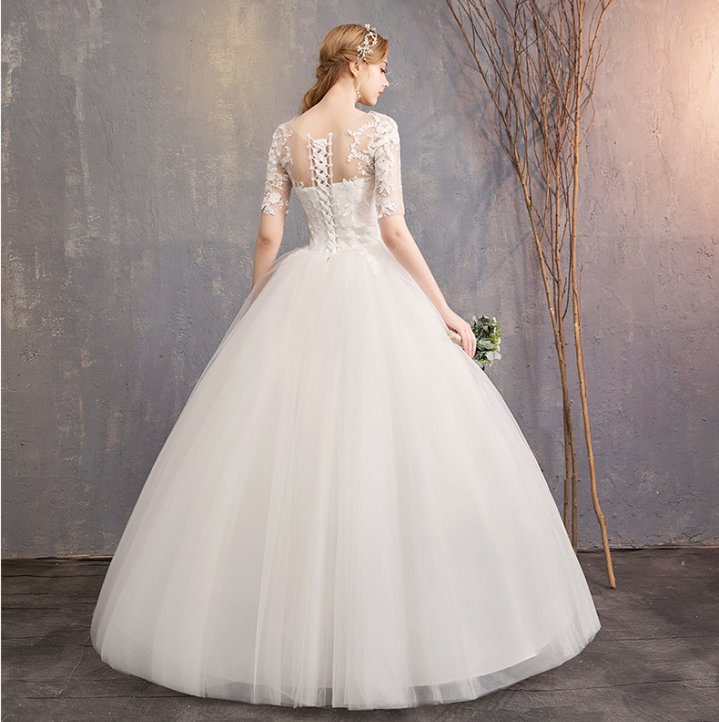 Short sleeve fashion formal dress bride wedding dress