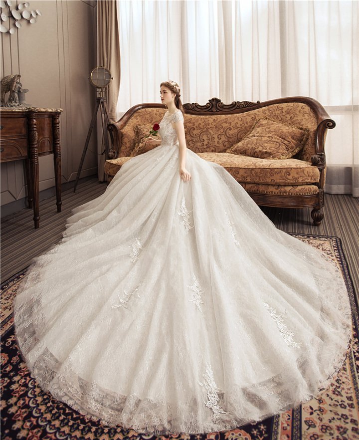 Wedding floor length wedding dress bride formal dress