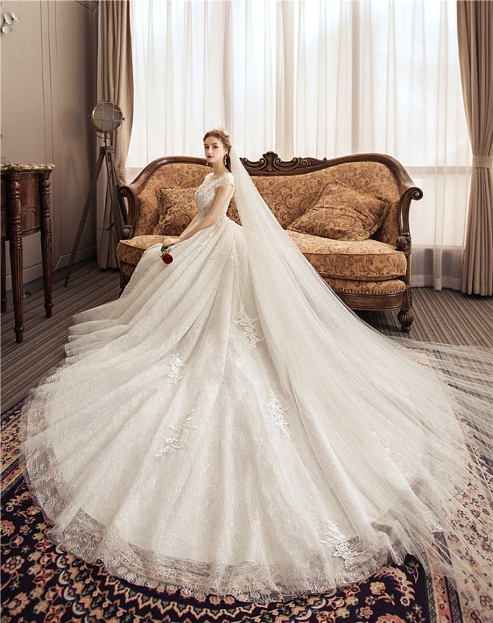 Wedding floor length wedding dress bride formal dress