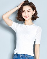 Gauze spring T-shirt short sleeve bottoming shirt