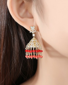 All-match heart stud earrings tassels earrings for women