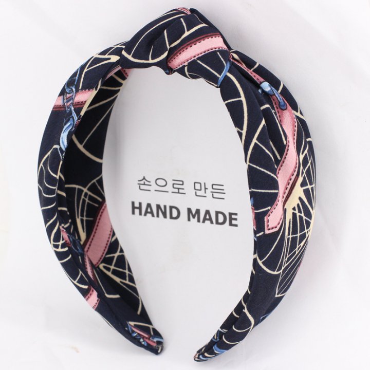 Cross Korean style retro hair band hairpin middle tie hair rope