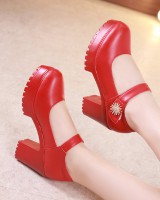 Catwalk round shoes autumn high-heeled cheongsam for women