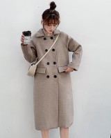 Loose woolen woolen coat long overcoat for women