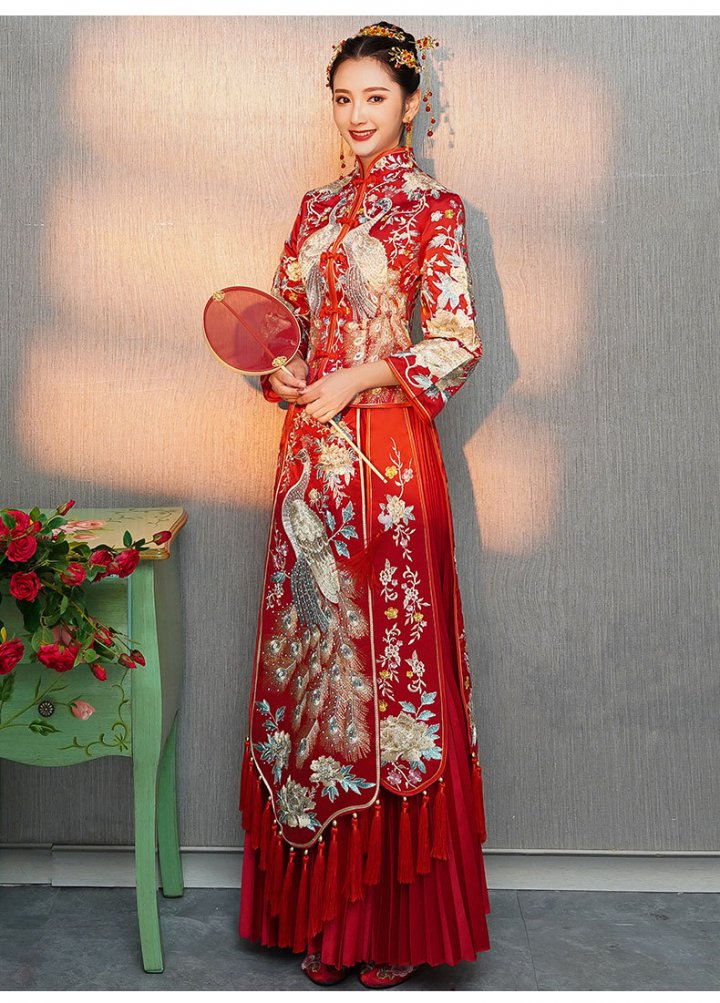 Chinese style wedding dress wedding Chinese full dress