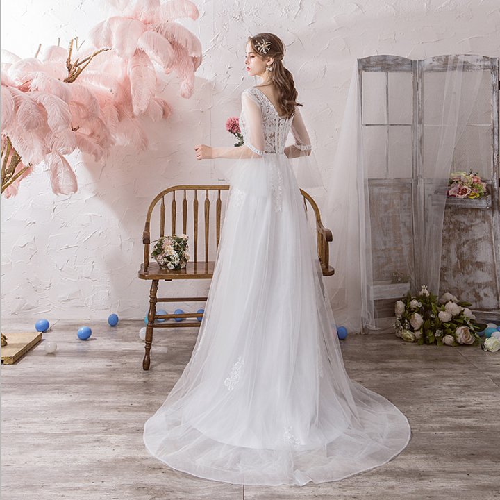 Starry sky bride dream beautiful light simple wedding dress