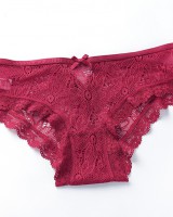 Low-waist very thin lace bow briefs for women