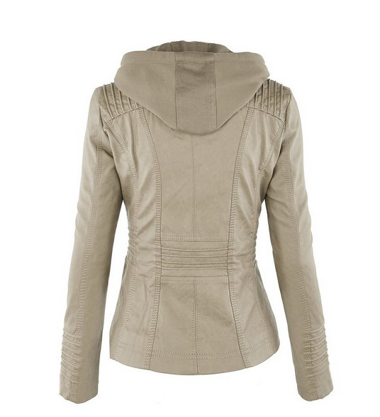 Short zip jacket large yard leather coat for women