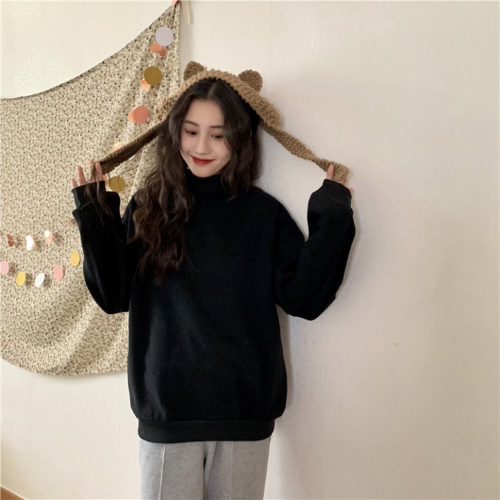 Half high collar Korean style autumn and winter hoodie