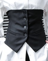 Personality black business suit all-match waistcoat for women