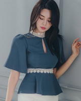 Korean style summer trumpet sleeves fashion tops