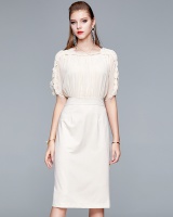 France style embroidery package hip temperament slim dress
