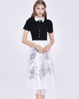 Printing fashion slim temperament high waist summer dress