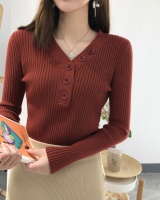 Slim V-neck bottoming shirt long sleeve pullover sweater