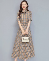 Korean style large yard short sleeve temperament dress