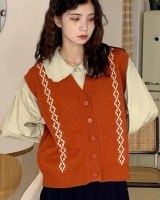 Autumn V-neck loose vest Korean style student waistcoat