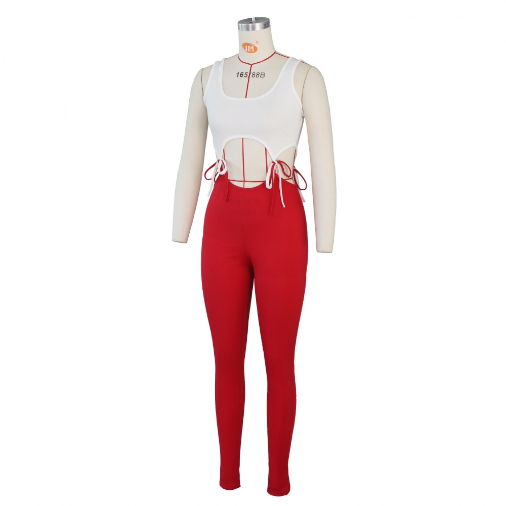 Spring and summer pants tight tops a set for women