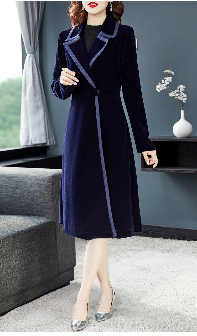 Velvet long skirt European style coat
