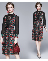 Retro France style autumn and winter dress for women