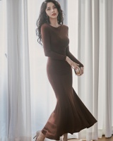 Autumn and winter bottoming slim long dress for women