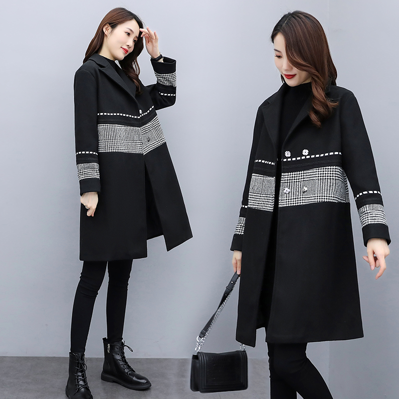 Large yard woolen coat Western style overcoat for women
