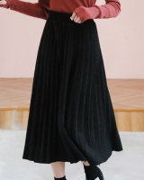 Pleated long Korean style organ winter skirt