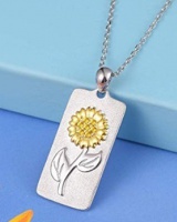 Double color simple sunflower sun flower wedding necklace