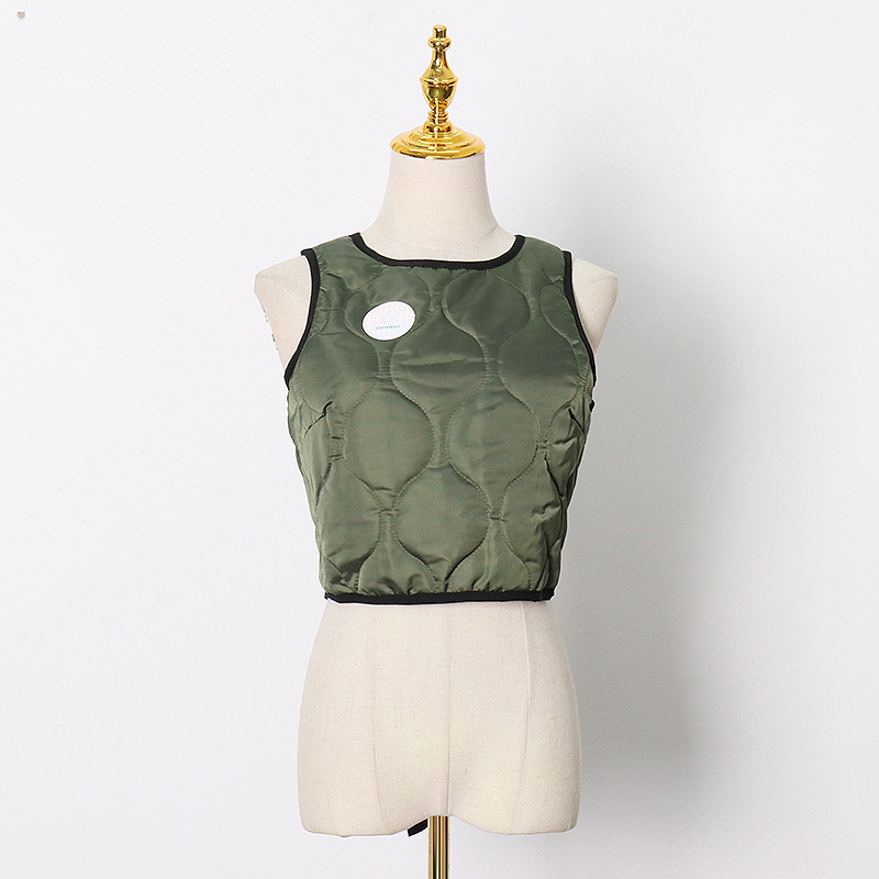 Cotton street fashion vest behind straps autumn coat for women