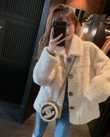 Loose lambs wool coat autumn and winter tops for women
