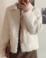 Thick Korean style short leatherette coat