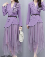 Gauze business suit splice short skirt a set for women