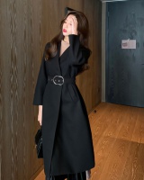Woolen long woolen coat thick temperament overcoat for women