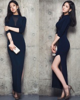 Gauze sexy long dress slim Korean style dress