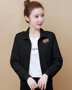 All-match black hoodie zip baseball uniforms for women