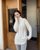 High collar winter tops lazy loose sweater for women