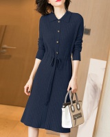 Korean style pinched waist dress knitted sweater dress