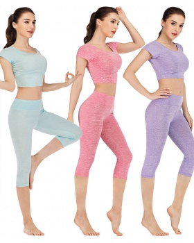 Yoga hip raise high waist cropped pants a set for women
