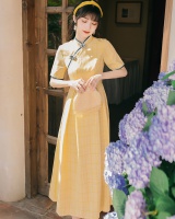 Retro refreshing light maiden Chinese style dress