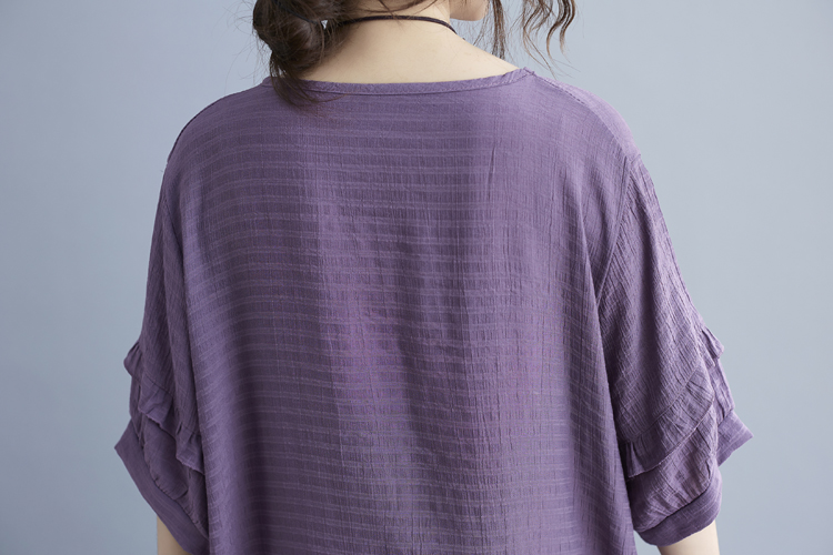 Slim short sleeve tops folds shirts for women