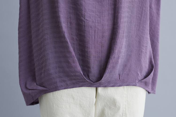 Slim short sleeve tops folds shirts for women