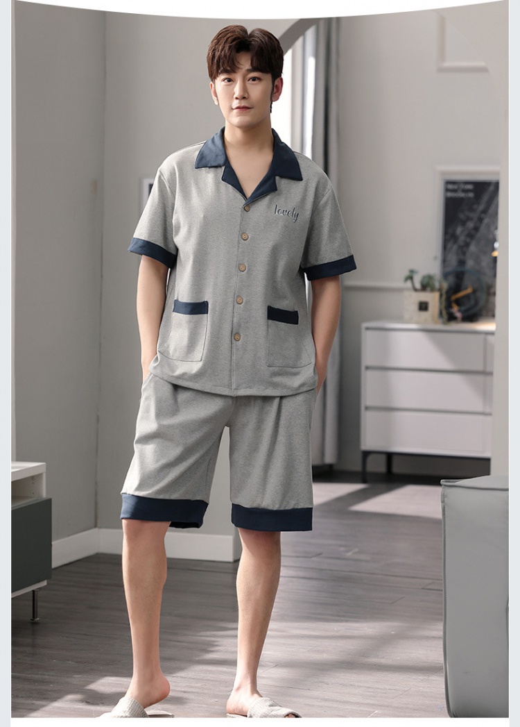 Fashion cotton shorts sports pajamas a set for men