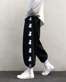 Printing college style summer loose thin sweatpants