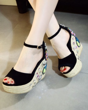 Thick crust fish mouth weaving fashion sandals for women