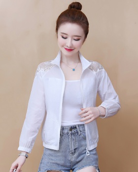 Summer hollow jacket thin embroidery shirts for women